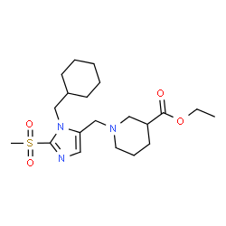ChemSpider 2D Image | Ethyl 1-{[1-(cyclohexylmethyl)-2-(methylsulfonyl)-1H-imidazol-5-yl]methyl}-3-piperidinecarboxylate | C20H33N3O4S