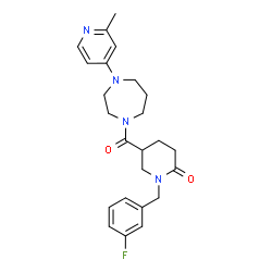 ChemSpider 2D Image | 1-(3-Fluorobenzyl)-5-{[4-(2-methyl-4-pyridinyl)-1,4-diazepan-1-yl]carbonyl}-2-piperidinone | C24H29FN4O2