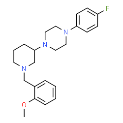 ChemSpider 2D Image | 1-(4-Fluorophenyl)-4-[1-(2-methoxybenzyl)-3-piperidinyl]piperazine | C23H30FN3O