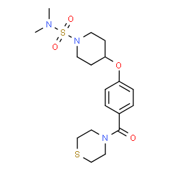ChemSpider 2D Image | N,N-Dimethyl-4-[4-(4-thiomorpholinylcarbonyl)phenoxy]-1-piperidinesulfonamide | C18H27N3O4S2