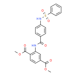 ChemSpider 2D Image | Dimethyl 2-({4-[(phenylsulfonyl)amino]benzoyl}amino)terephthalate | C23H20N2O7S