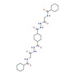 ChemSpider 2D Image | N,N'-{1,4-Cyclohexanediylbis[carbonyl-2,1-hydrazinediyl(2-oxo-2,1-ethanediyl)]}dicyclohexanecarboxamide | C26H42N6O6