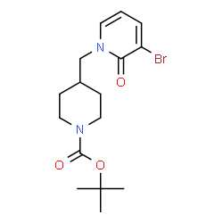 ChemSpider 2D Image | tert-butyl 4-[(3-bromo-2-oxo-1,2-dihydropyridin-1-yl)methyl]piperidine-1-carboxylate | C16H23BrN2O3