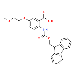 ChemSpider 2D Image | 2-[[(9H-Fluoren-9-ylmethoxy)carbonyl]amino]-5-(2-methoxyethoxy)benzoic acid | C25H23NO6