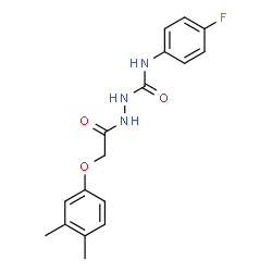 ChemSpider 2D Image | 2-[(3,4-Dimethylphenoxy)acetyl]-N-(4-fluorophenyl)hydrazinecarboxamide | C17H18FN3O3
