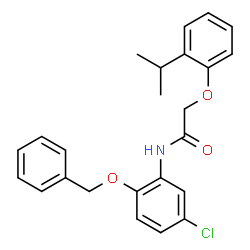 ChemSpider 2D Image | N-[2-(Benzyloxy)-5-chlorophenyl]-2-(2-isopropylphenoxy)acetamide | C24H24ClNO3