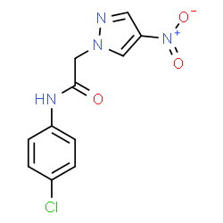 ChemSpider 2D Image | N-(4-Chlorophenyl)-2-(4-nitro-1H-pyrazol-1-yl)acetamide | C11H9ClN4O3