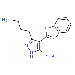 ChemSpider 2D Image | 3-(3-Aminopropyl)-4-(1,3-benzothiazol-2-yl)-1H-pyrazol-5-amine | C13H15N5S