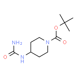 ChemSpider 2D Image | 2-Methyl-2-propanyl 4-(carbamoylamino)-1-piperidinecarboxylate | C11H21N3O3