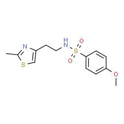 ChemSpider 2D Image | 4-Methoxy-N-[2-(2-methyl-1,3-thiazol-4-yl)ethyl]benzenesulfonamide | C13H16N2O3S2