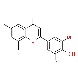 ChemSpider 2D Image | 2-(3,5-Dibromo-4-hydroxyphenyl)-6,8-dimethyl-4H-chromen-4-one | C17H12Br2O3