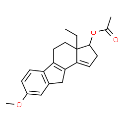 ChemSpider 2D Image | 3a-Ethyl-8-methoxy-2,3,3a,4,5,10-hexahydrocyclopenta[a]fluoren-3-yl acetate | C21H24O3