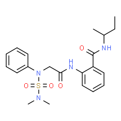 ChemSpider 2D Image | N-sec-Butyl-2-{[N-(dimethylsulfamoyl)-N-phenylglycyl]amino}benzamide | C21H28N4O4S
