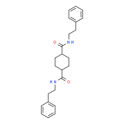 ChemSpider 2D Image | N,N'-Bis(2-phenylethyl)-1,4-cyclohexanedicarboxamide | C24H30N2O2