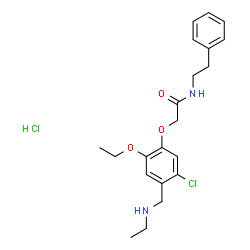 ChemSpider 2D Image | 2-{5-Chloro-2-ethoxy-4-[(ethylamino)methyl]phenoxy}-N-(2-phenylethyl)acetamide hydrochloride (1:1) | C21H28Cl2N2O3