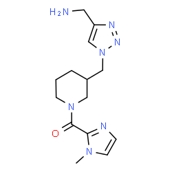 ChemSpider 2D Image | (3-{[4-(Aminomethyl)-1H-1,2,3-triazol-1-yl]methyl}-1-piperidinyl)(1-methyl-1H-imidazol-2-yl)methanone | C14H21N7O
