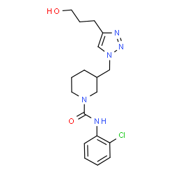 ChemSpider 2D Image | N-(2-Chlorophenyl)-3-{[4-(3-hydroxypropyl)-1H-1,2,3-triazol-1-yl]methyl}-1-piperidinecarboxamide | C18H24ClN5O2