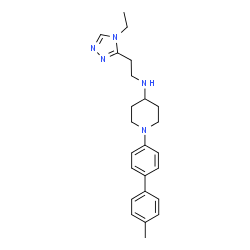 ChemSpider 2D Image | N-[2-(4-Ethyl-4H-1,2,4-triazol-3-yl)ethyl]-1-(4'-methyl-4-biphenylyl)-4-piperidinamine | C24H31N5