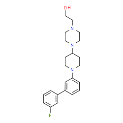 ChemSpider 2D Image | 2-{4-[1-(3'-Fluoro-3-biphenylyl)-4-piperidinyl]-1-piperazinyl}ethanol | C23H30FN3O