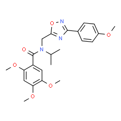 ChemSpider 2D Image | N-Isopropyl-2,4,5-trimethoxy-N-{[3-(4-methoxyphenyl)-1,2,4-oxadiazol-5-yl]methyl}benzamide | C23H27N3O6