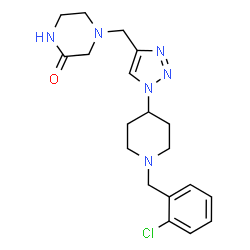 ChemSpider 2D Image | 4-({1-[1-(2-Chlorobenzyl)-4-piperidinyl]-1H-1,2,3-triazol-4-yl}methyl)-2-piperazinone | C19H25ClN6O