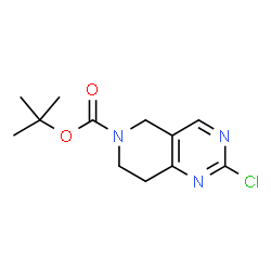 ChemSpider 2D Image | tert-Butyl 2-chloro-5H,7H,8H-pyrido[4,3-d]pyrimidine-6-carboxylate | C12H16ClN3O2