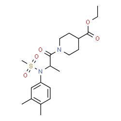 ChemSpider 2D Image | Ethyl 1-[N-(3,4-dimethylphenyl)-N-(methylsulfonyl)alanyl]-4-piperidinecarboxylate | C20H30N2O5S
