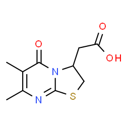 ChemSpider 2D Image | (6,7-Dimethyl-5-oxo-2,3-dihydro-5H-[1,3]thiazolo[3,2-a]pyrimidin-3-yl)acetic acid | C10H12N2O3S