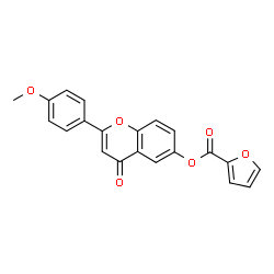 ChemSpider 2D Image | 2-(4-Methoxyphenyl)-4-oxo-4H-chromen-6-yl 2-furoate | C21H14O6