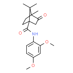 ChemSpider 2D Image | N-(2,4-Dimethoxyphenyl)-4,7,7-trimethyl-3-oxobicyclo[2.2.1]heptane-1-carboxamide | C19H25NO4