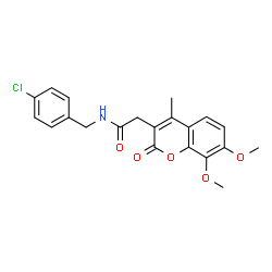 ChemSpider 2D Image | N-(4-Chlorobenzyl)-2-(7,8-dimethoxy-4-methyl-2-oxo-2H-chromen-3-yl)acetamide | C21H20ClNO5