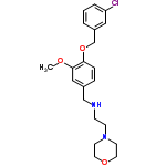 InChI=1/C21H27ClN2O3/c1-25-21-14-17(15-23-7-8-24-9-11-26-12-10-24)5-6-20(21)27-16-18-3-2-4-19(22)13-18/h2-6,13-14,23H,7-12,15-16H2,1H3