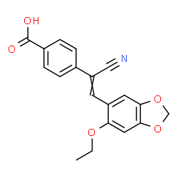 ChemSpider 2D Image | 4-[1-Cyano-2-(6-ethoxy-1,3-benzodioxol-5-yl)vinyl]benzoic acid | C19H15NO5