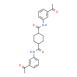 ChemSpider 2D Image | N,N'-Bis(3-acetylphenyl)-1,4-cyclohexanedicarboxamide | C24H26N2O4