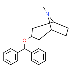 ChemSpider 2D Image | 3-(Diphenylmethoxy)-8-methyl-8-azabicyclo[3.2.1]octane | C21H25NO