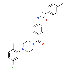 ChemSpider 2D Image | N-(4-{[4-(5-Chloro-2-methylphenyl)-1-piperazinyl]carbonyl}phenyl)-4-methylbenzenesulfonamide | C25H26ClN3O3S