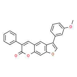 ChemSpider 2D Image | 3-(3-Methoxyphenyl)-6-phenyl-7H-furo[3,2-g]chromen-7-one | C24H16O4