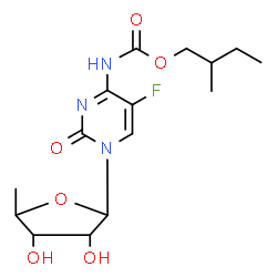 ChemSpider 2D Image | 1-(5-Deoxypentofuranosyl)-5-fluoro-4-{[(2-methylbutoxy)carbonyl]amino}-2(1H)-pyrimidinone | C15H22FN3O6