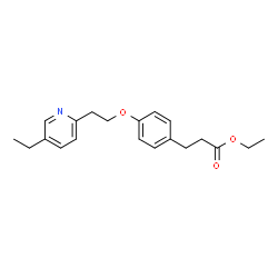 ChemSpider 2D Image | Ethyl 4-[2-(5-ethyl-2-pyridinyl)ethoxy]benzenepropanoate | C20H25NO3