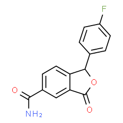 ChemSpider 2D Image | 1-(4-Fluorophenyl)-3-oxo-1,3-dihydro-2-benzofuran-5-carboxamide | C15H10FNO3