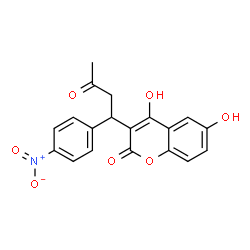 ChemSpider 2D Image | 4,6-Dihydroxy-3-[1-(4-nitrophenyl)-3-oxobutyl]-2H-chromen-2-one | C19H15NO7