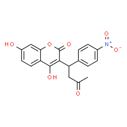 ChemSpider 2D Image | 4,7-Dihydroxy-3-[1-(4-nitrophenyl)-3-oxobutyl]-2H-chromen-2-one | C19H15NO7