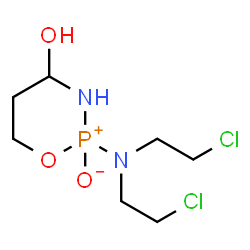 ChemSpider 2D Image | 2-[Bis(2-chloroethyl)amino]-4-hydroxy-1,3,2-oxazaphosphinan-2-ium-2-olate | C7H15Cl2N2O3P