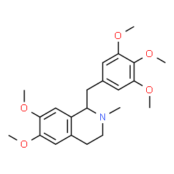 ChemSpider 2D Image | 6,7-Dimethoxy-2-methyl-1-(3,4,5-trimethoxybenzyl)-1,2,3,4-tetrahydroisoquinoline | C22H29NO5