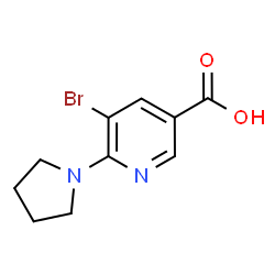 ChemSpider 2D Image | 5-Bromo-6-(1-pyrrolidinyl)nicotinic acid | C10H11BrN2O2