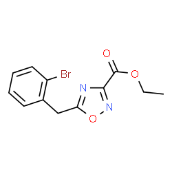 ChemSpider 2D Image | Ethyl 5-(2-bromobenzyl)-1,2,4-oxadiazole-3-carboxylate | C12H11BrN2O3