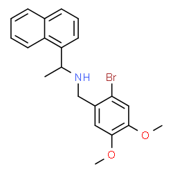 ChemSpider 2D Image | N-(2-Bromo-4,5-dimethoxybenzyl)-1-(1-naphthyl)ethanamine | C21H22BrNO2