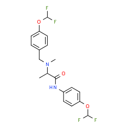 ChemSpider 2D Image | N~2~-[4-(Difluoromethoxy)benzyl]-N-[4-(difluoromethoxy)phenyl]-N~2~-methylalaninamide | C19H20F4N2O3