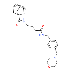 ChemSpider 2D Image | N-(4-{[4-(4-Morpholinylmethyl)benzyl]amino}-4-oxobutyl)-1-adamantanecarboxamide | C27H39N3O3
