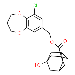 ChemSpider 2D Image | (9-Chloro-3,4-dihydro-2H-1,5-benzodioxepin-7-yl)methyl 3-hydroxy-1-adamantanecarboxylate | C21H25ClO5